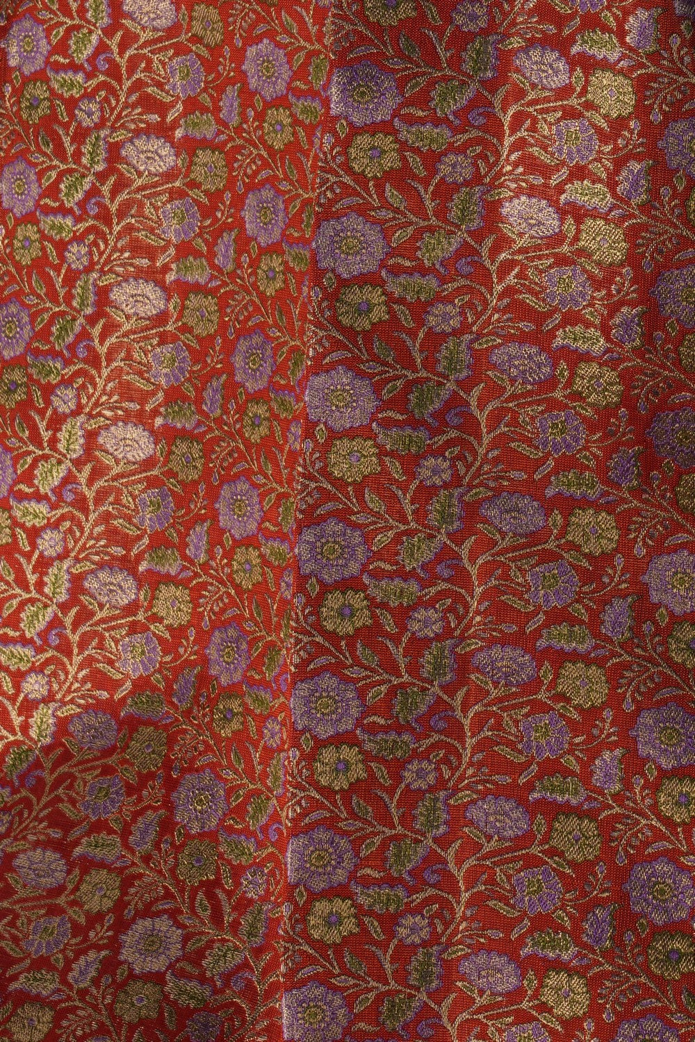 Image of Kanchipuram Silk Brocade Red Saree