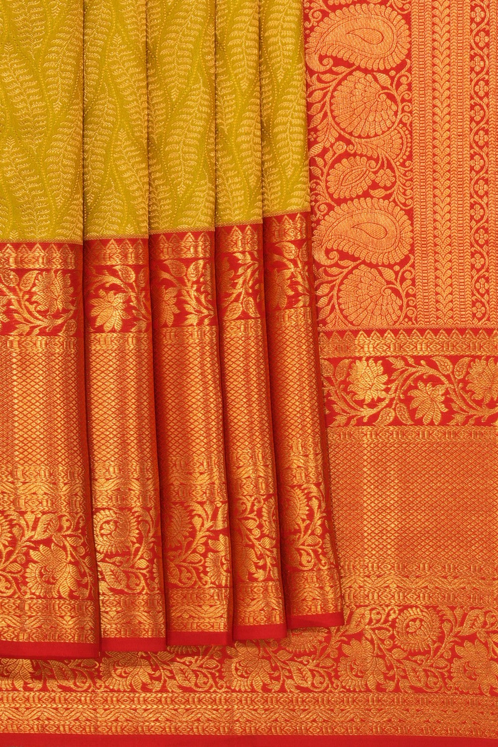 Kanchipattu Brocade Moss Green Saree