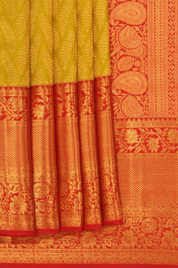 Image of Kanchipattu Brocade Moss Green Saree