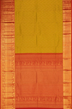 Image of Kanchipattu Brocade Moss Green Saree