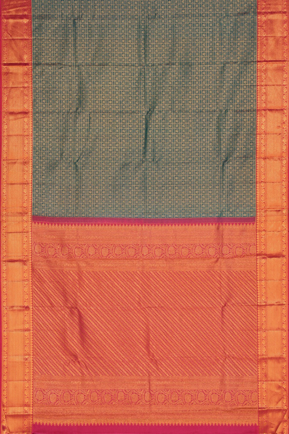 Image of Kanchipattu Brocade Teal Blue Saree