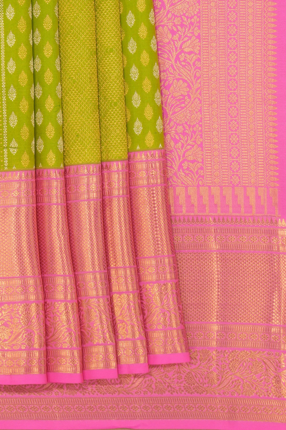 Kanchipattu Brocade Green Saree