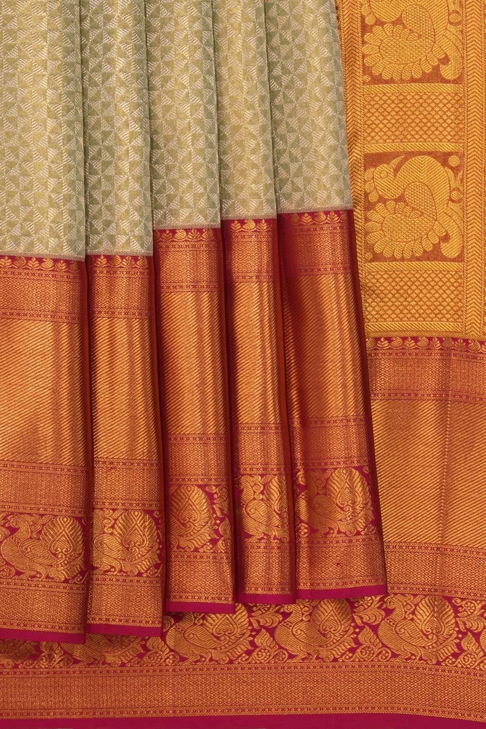 Kanchipattu Brocade Mint Green Saree