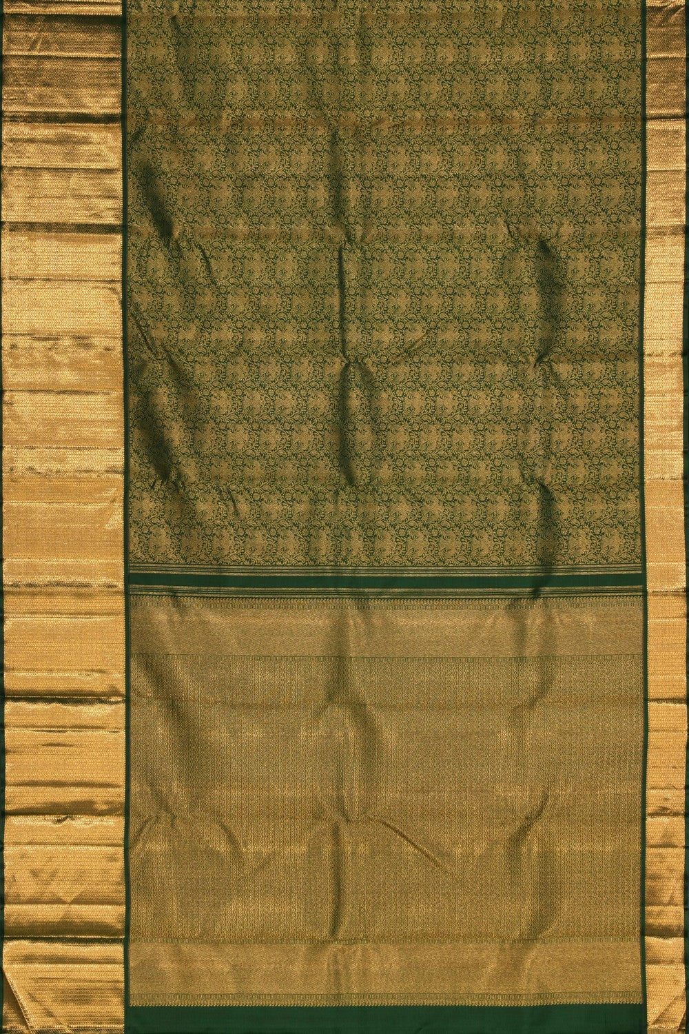 Kanchipuram Silk Brocade Green Saree