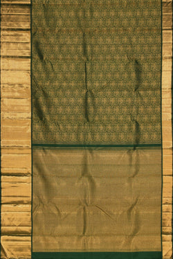 Image of Kanchipuram Silk Brocade Green Saree