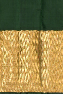 Image of Kanchipuram Silk Brocade Green Saree