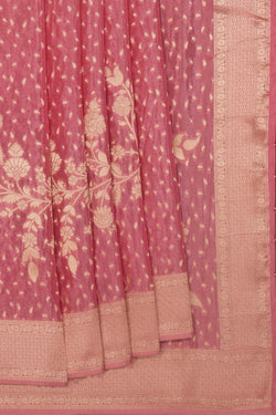 Image of Gorgeous Brocade Silk Pink Saree