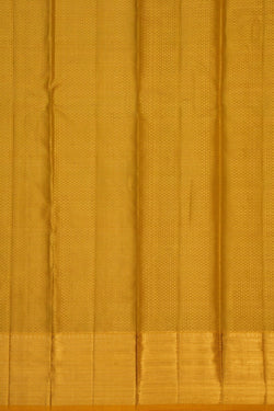 Image of Gold Green Brocade Kanchivaram Silk Saree