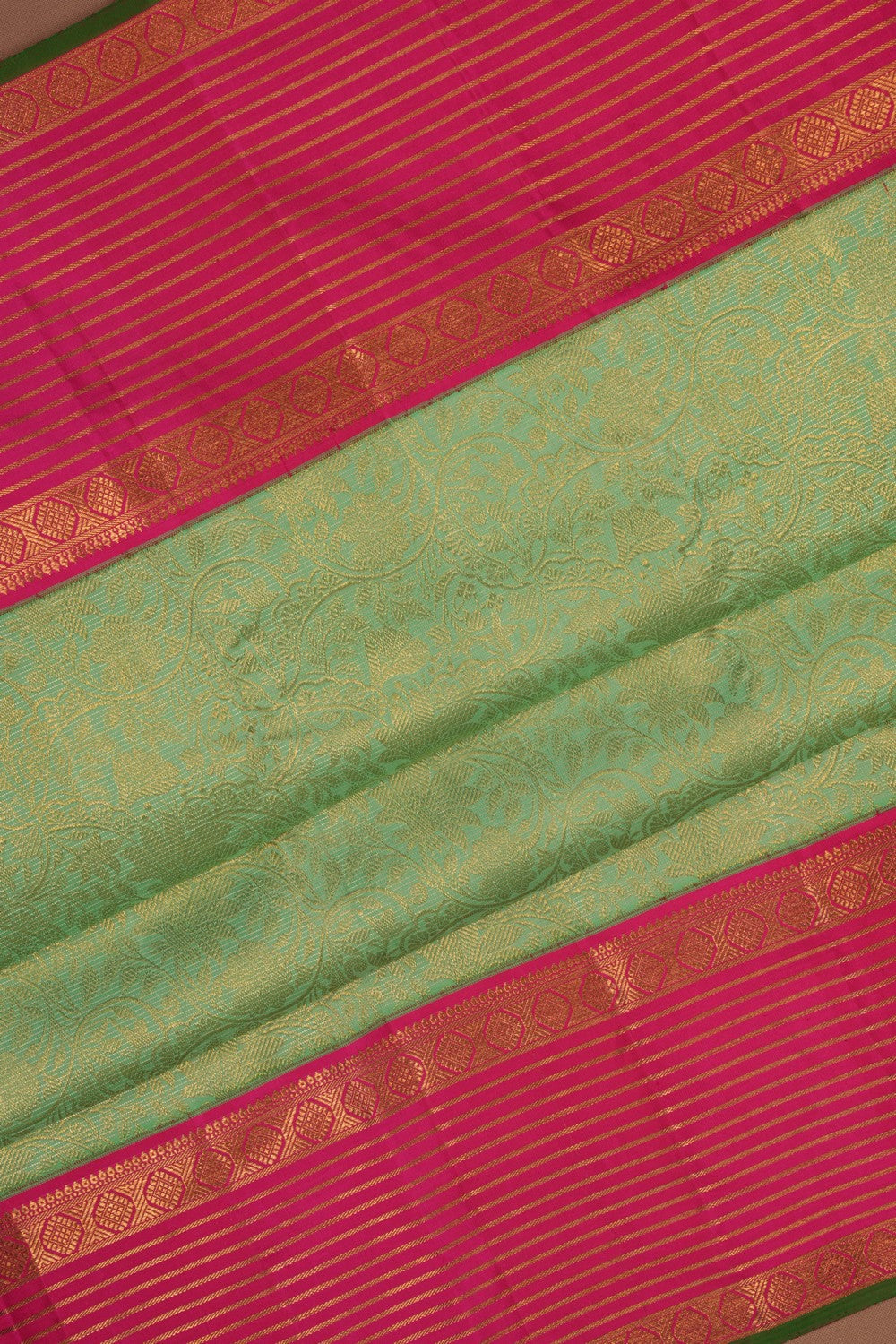 Kanchipuram Silk Brocade Aqua Green Saree