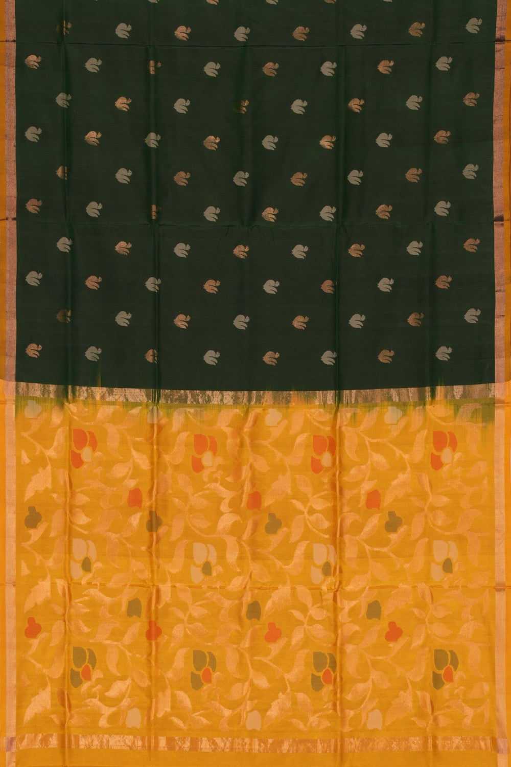 Uppada Silk Bottle Green Saree