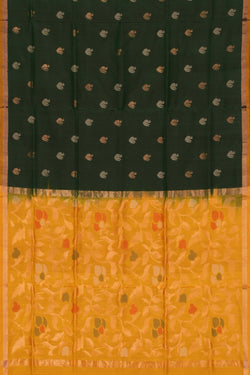 Image of Uppada Silk Bottle Green Saree