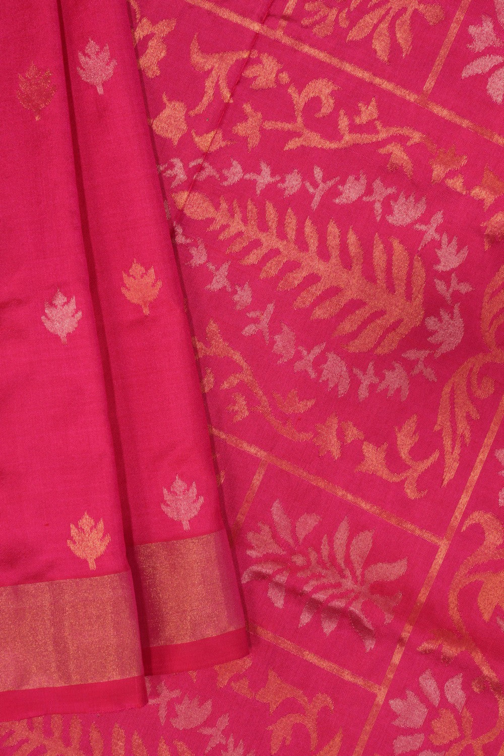 Uppada Silk Reddish Pink Saree