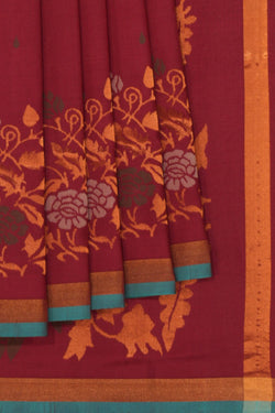 Image of Uppada Silk Maroon Saree