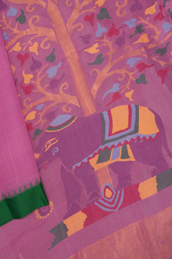 Image of Uppada Cotton Pink Saree