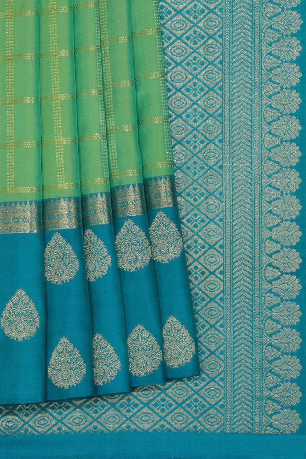 South Silk Kattam Green Saree