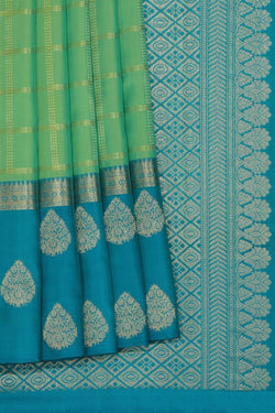 Image of South Silk Kattam Green Saree