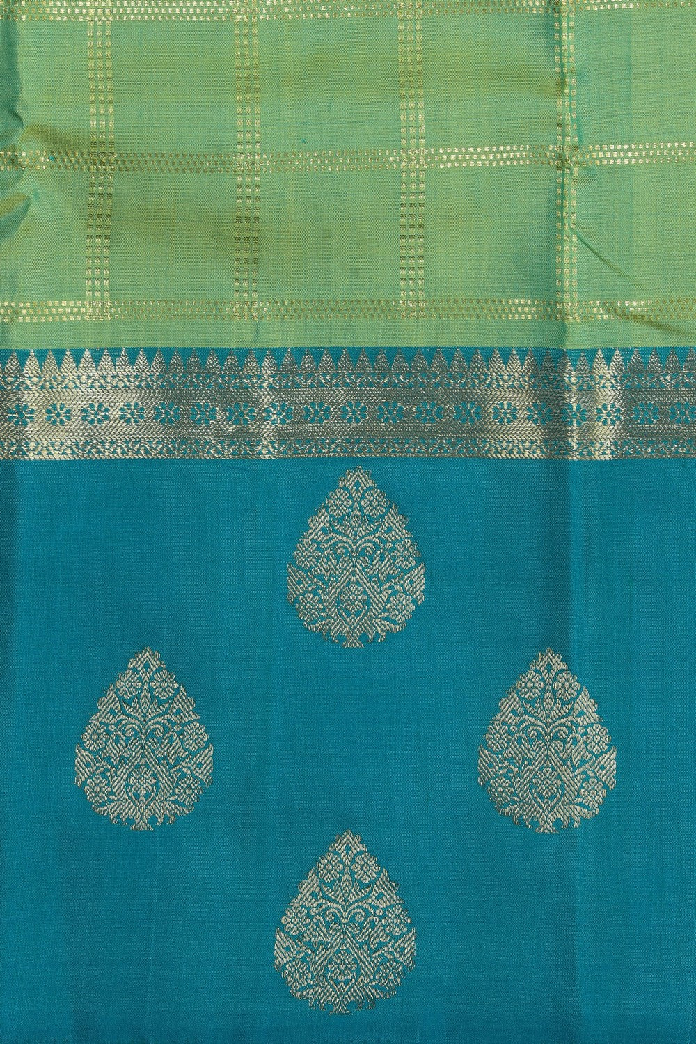 South Silk Kattam Green Saree