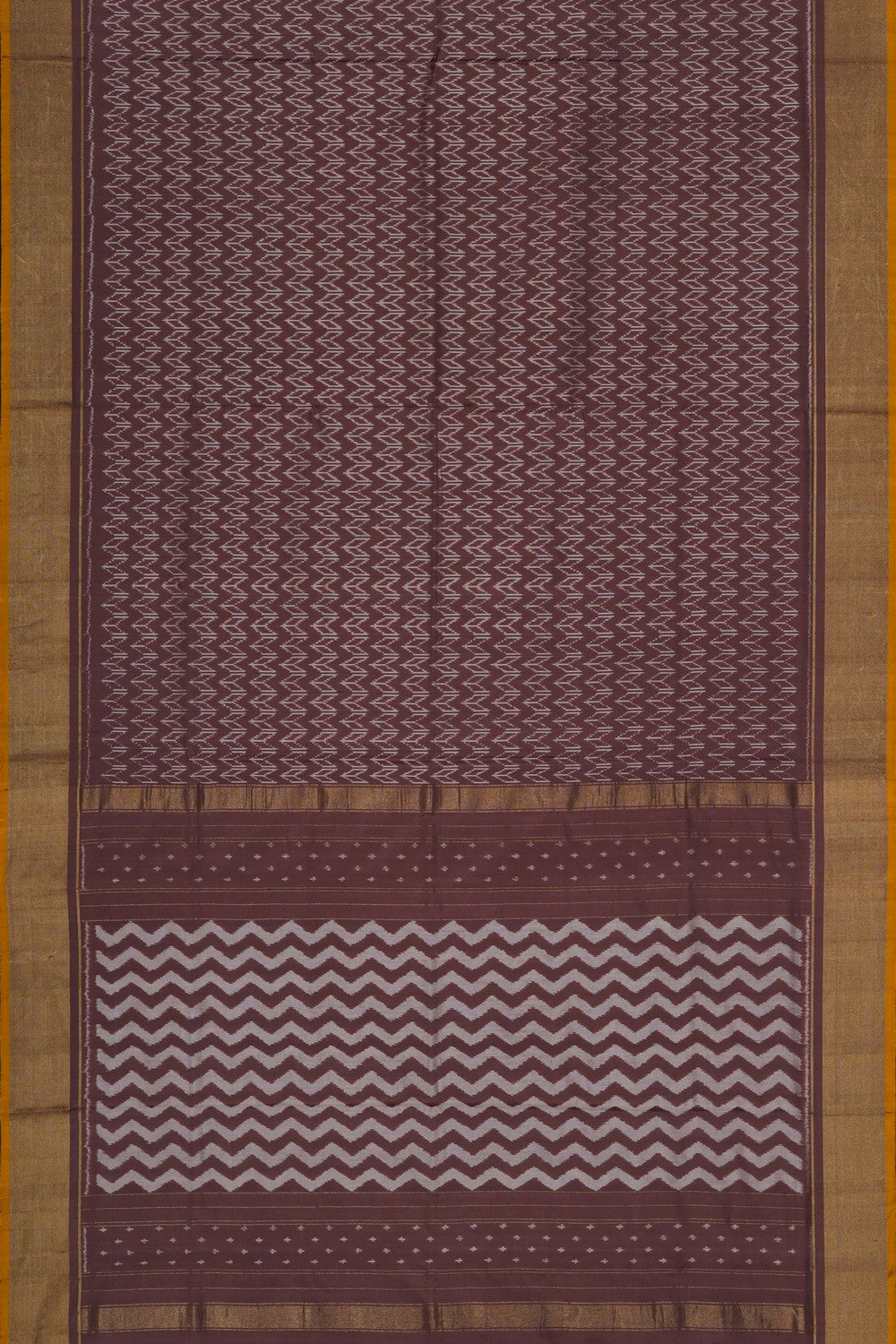 Image of Pochampally Ikat Silk Brown Saree