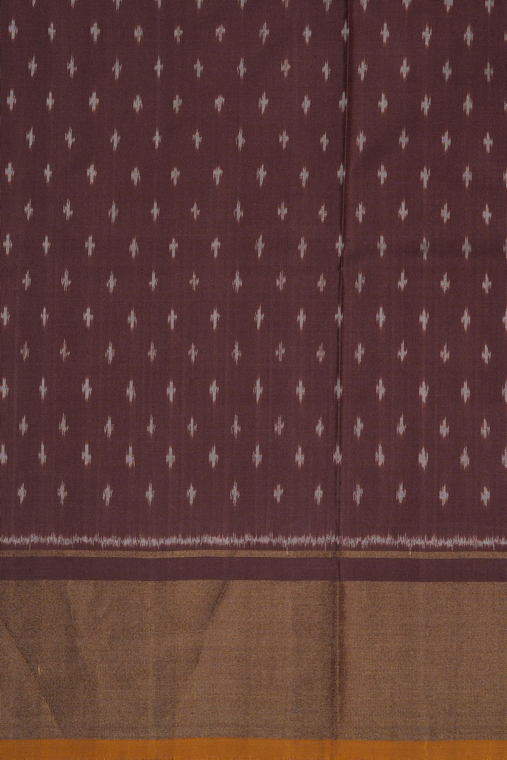 Image of Pochampally Ikat Silk Brown Saree