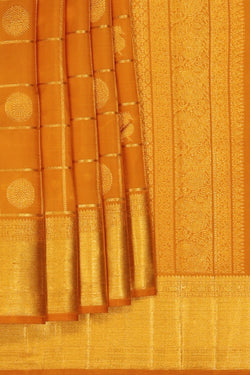 Image of Arani Silk Kattam Mustard Saree