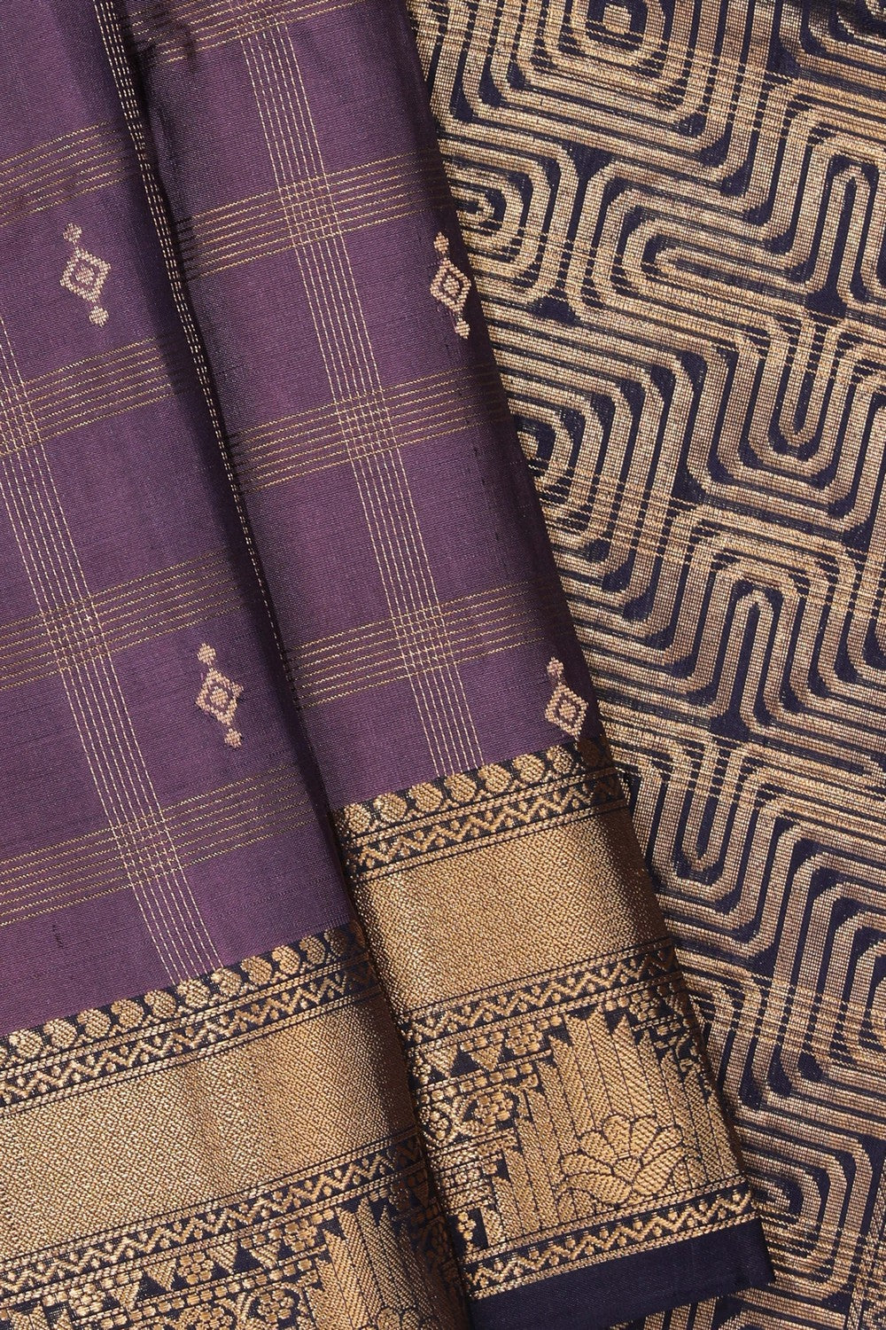 South Silk Purple Saree