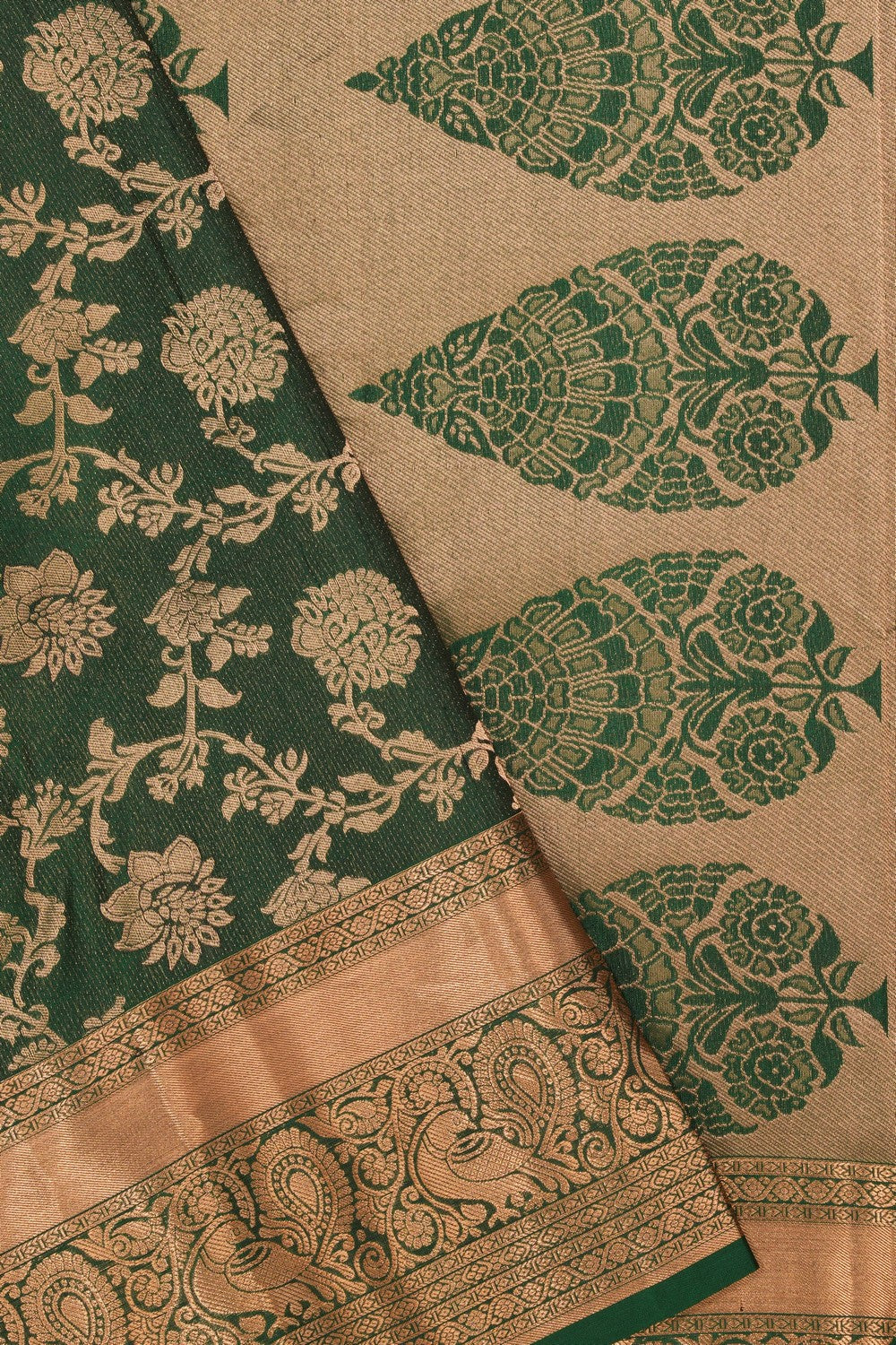 South Silk Green Saree