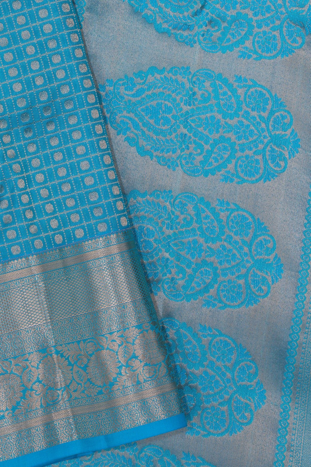 South Silk Blue Saree