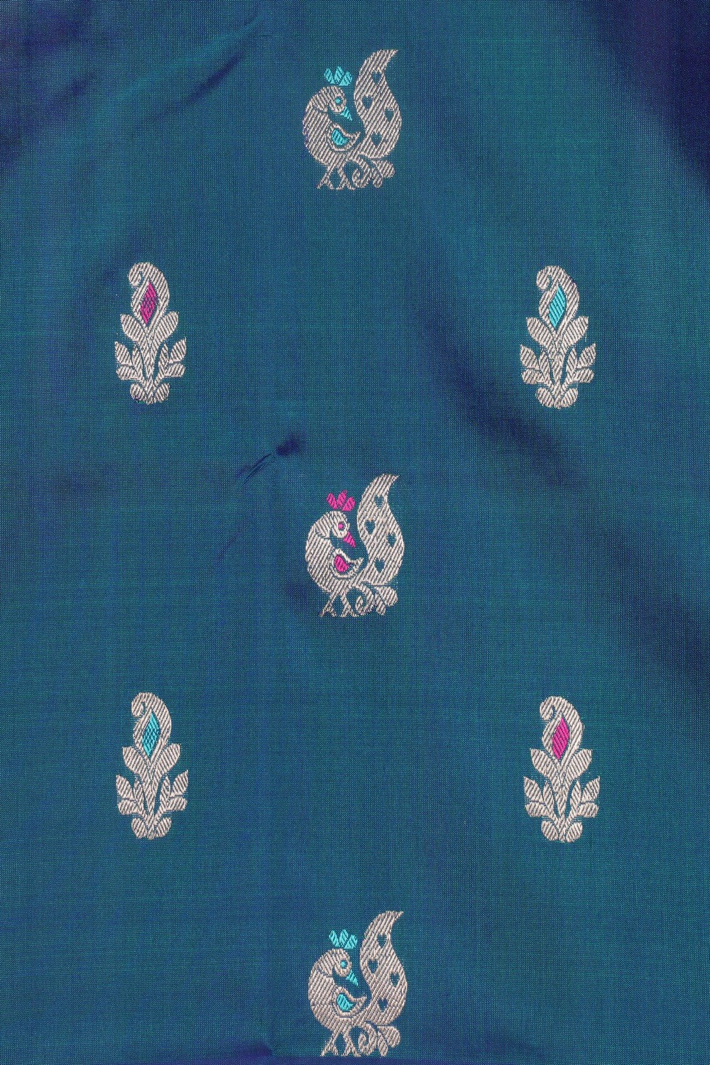 Venkatagiri Silk Teal Blue Saree