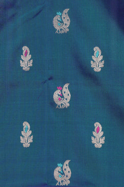 Image of Venkatagiri Silk Teal Blue Saree