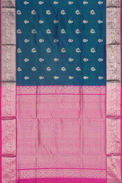 Image of Venkatagiri Silk Teal Blue Saree