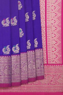 Image of Venkatagiri Silk Purple Saree