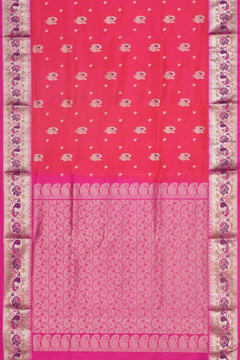 Venkatagiri Silk Fuchsia-Pink Saree