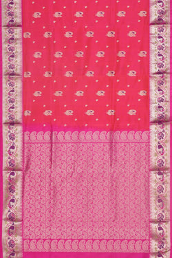 Image of Venkatagiri Silk Fuchsia-Pink Saree