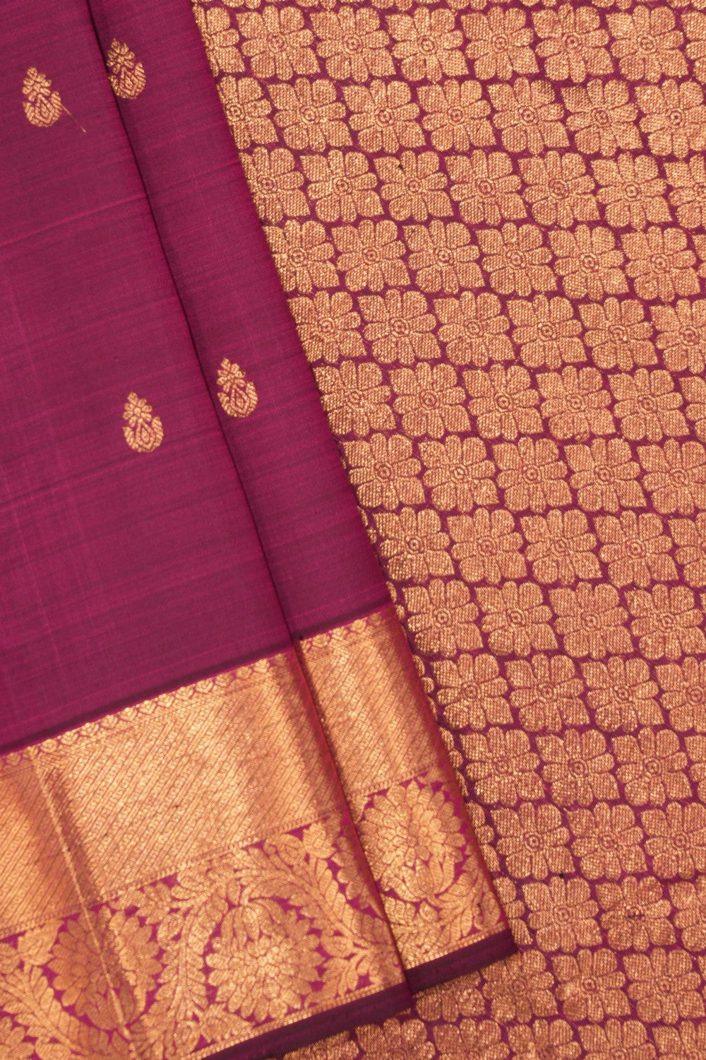 South Silk Plum-Pink Saree