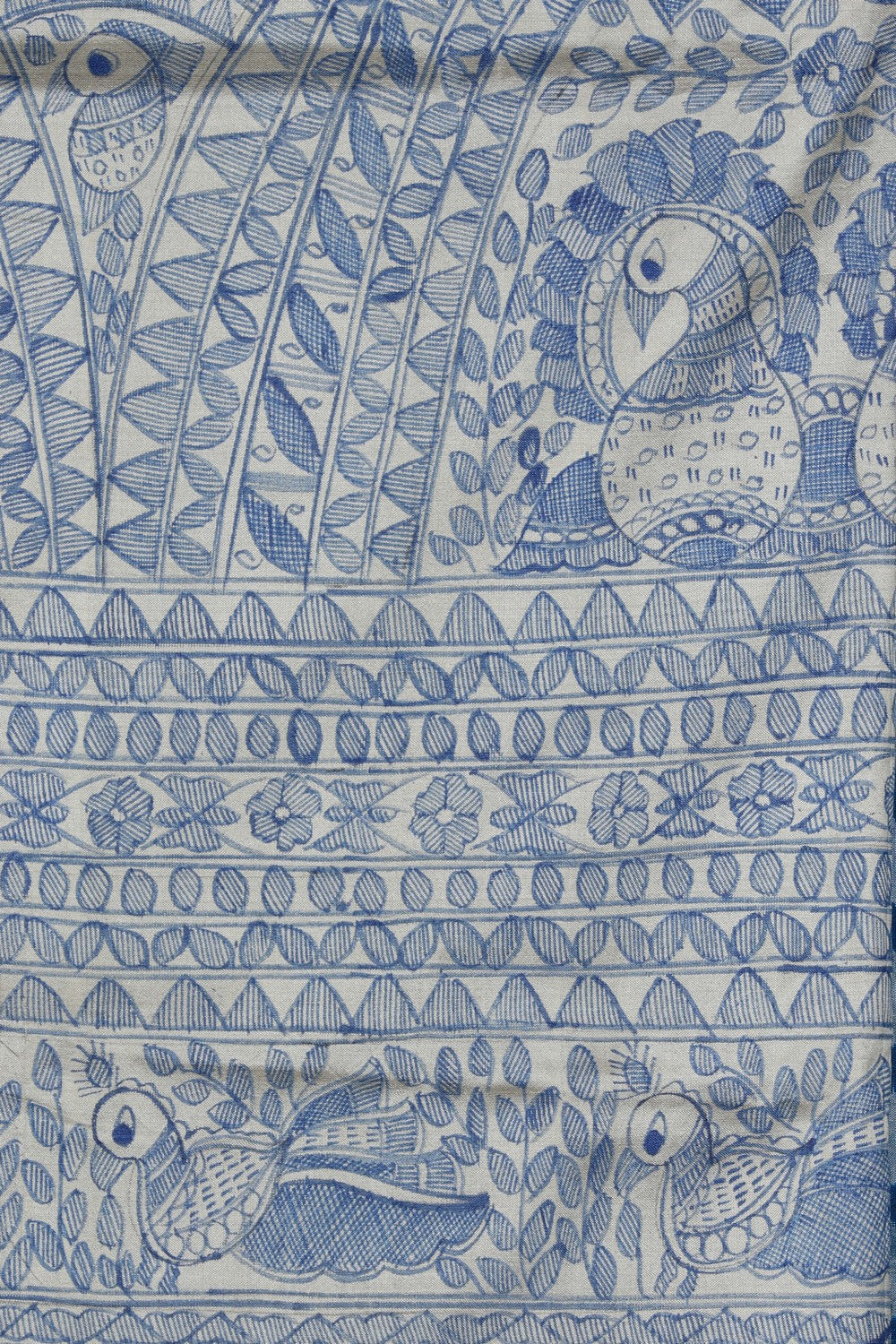 Image of Madhubani Hand-Painted Saree