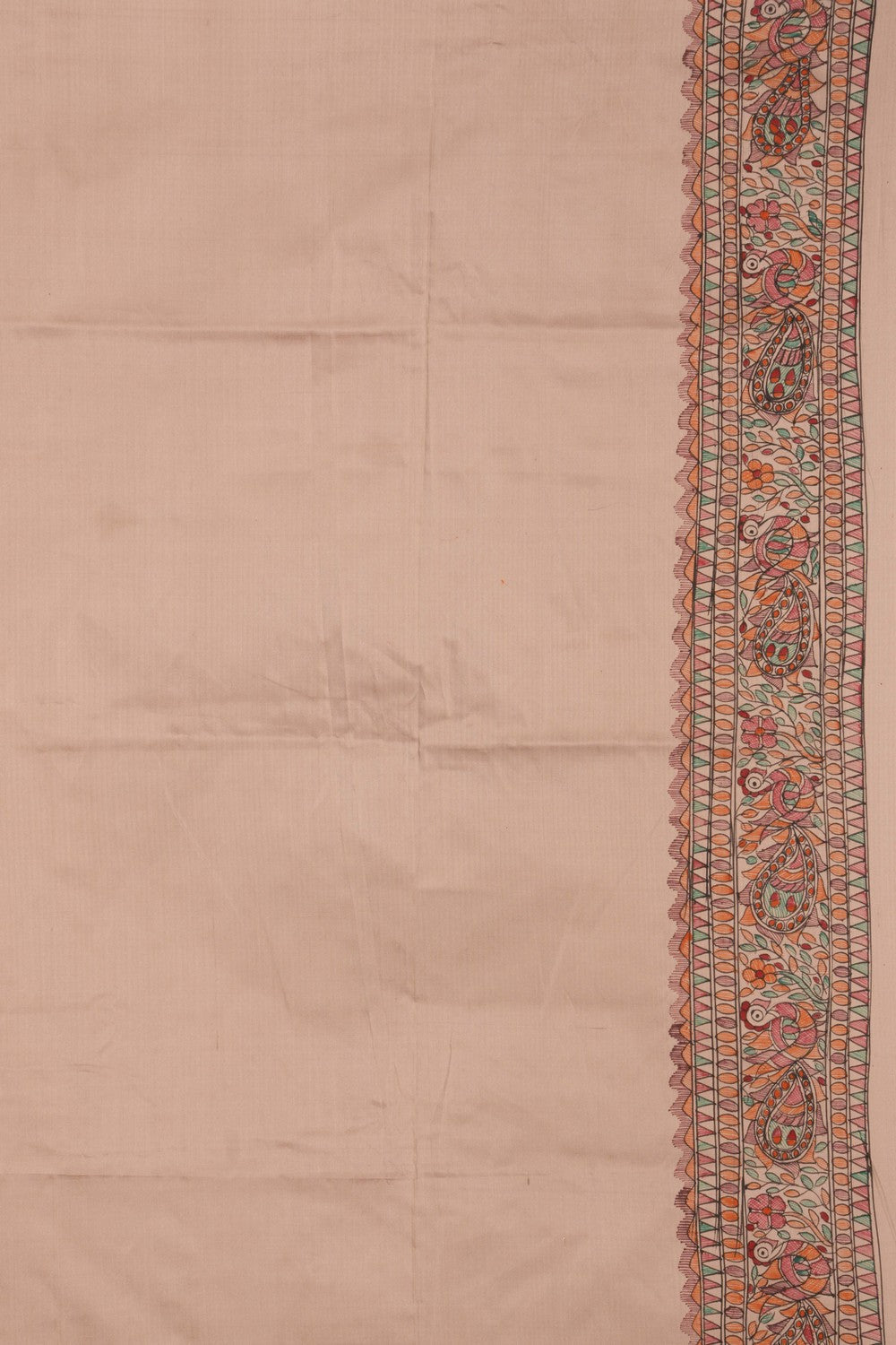 Image of Madhubani Painted Maroon Saree