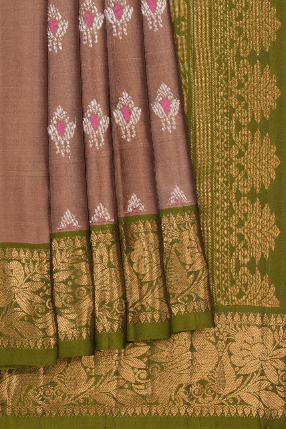 South Silk Caramel Brown Saree