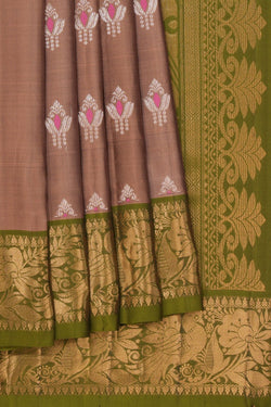 Image of South Silk Caramel Brown Saree