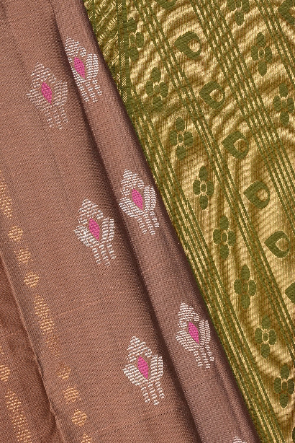 South Silk Caramel Brown Saree