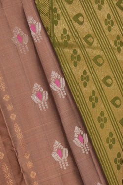 Image of South Silk Caramel Brown Saree