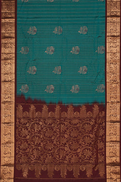 Image of South Silk Teal Blue Saree