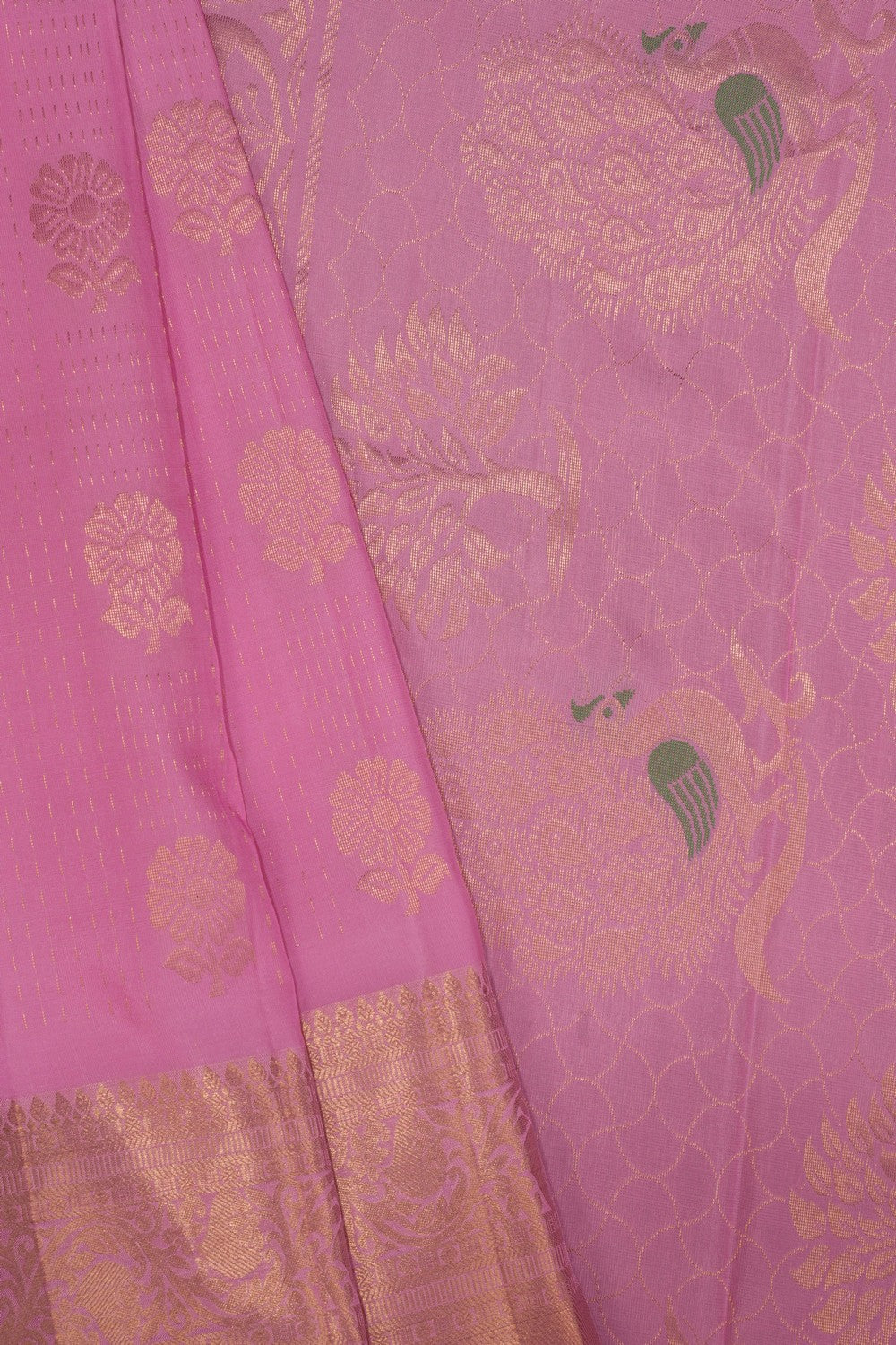 South Silk Lotus Pink Saree