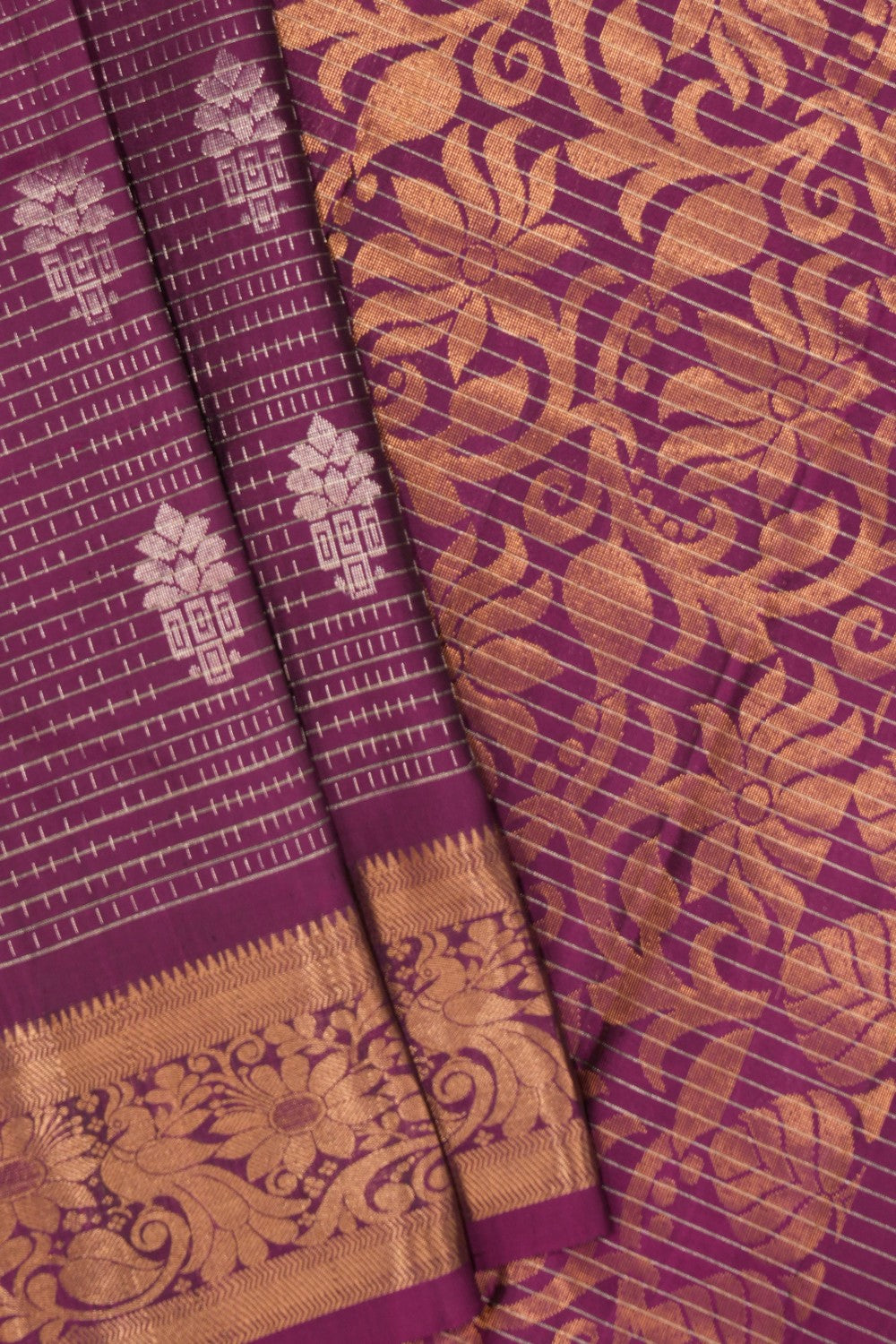 South Silk Violet Saree