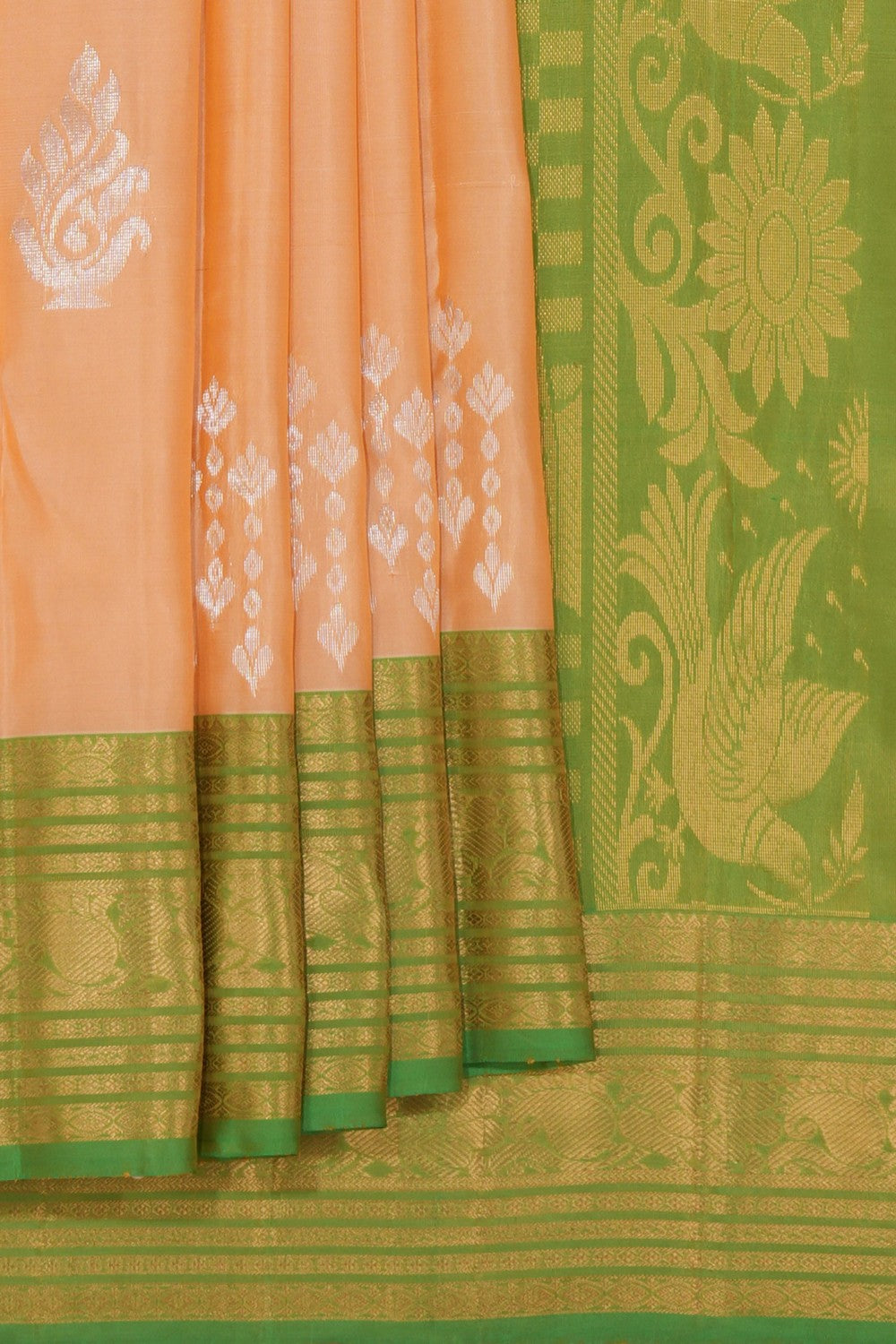 South Silk Peach Saree