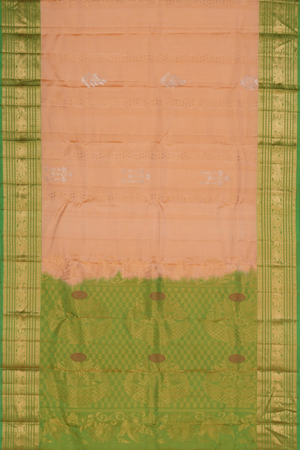 South Silk Peach Saree