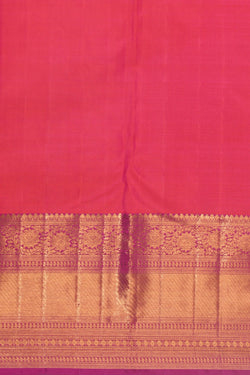 Image of Kanchipuram Silk Brocade Fuchsia-Pink Saree