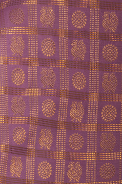 Image of Kanchipuram Silk Kattam Purple Saree