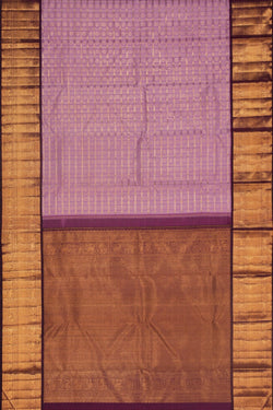 Image of Kanchipuram Silk Kattam Purple Saree