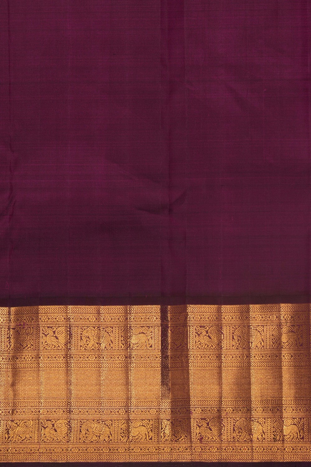 Image of Kanchipuram Silk Kattam Purple Saree