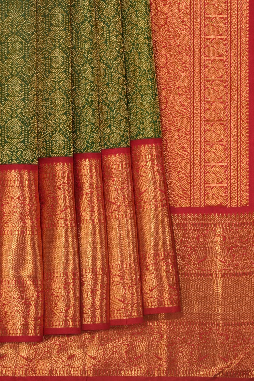 Image of Kanchipattu Brocade Green Saree